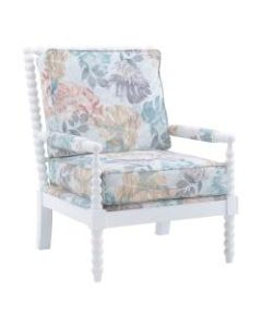 Linon Gardner Spindle Accent Chair, White/Tropical