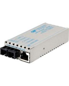 miConverter 10/100 Plus Ethernet Fiber Media Converter RJ45 SC Single-Mode 60km - 1 x 10/100BASE-TX, 1 x 100BASE-LX, Euro. AC Powered, Lifetime Warranty