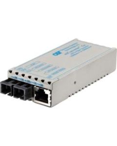 miConverter 1000Mbps Gigabit Ethernet Fiber Media Converter RJ45 SC Single-Mode 12km Wide Temp - 1 x 1000BASE-T, 1 x 1000BASE-LX, US AC Powered, Lifetime Warranty