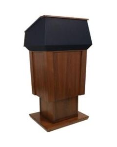 AmpliVox SW3045A - Wireless Patriot Plus Adjust Height Lectern - Skirted Base - 64in Height x 31in Width x 23in Depth - Clear Lacquer, Cherry, Natural Wood - Hardwood Veneer, Hardwood Solid