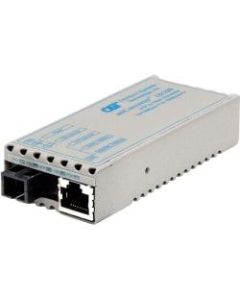 miConverter 10/100 Plus Ethernet Single-Fiber Media Converter RJ45 SC Single-Mode BiDi 20km - 1 x 10/100BASE-TX, 1 x 100BASE-BX-D (1550/1310), US AC Powered, Lifetime Warranty
