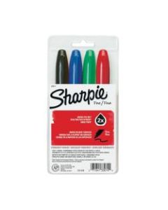 Super Sharpie Permanent Markers, Assorted Ink Colors, Pack Of 4