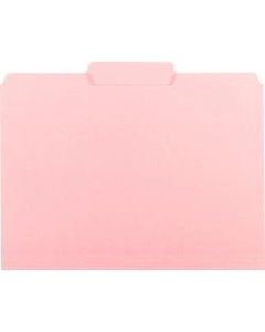 Smead 1/3 Tab Cut Letter Recycled Hanging Folder - 8 1/2in x 11in - 3/4in Expansion - Top Tab Location - Assorted Position Tab Position - Pink - 10% - 100 / Box