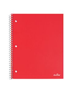 Office Depot Brand Stellar Poly Notebook, 8in x 10-1/2in, 1 Subject, Wide Ruled, 100 Sheets, Red