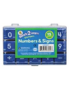 Center Enterprises Numbers And Signs Stamps, 1in, 15 Stamps Per Set, Pack Of 2 Sets
