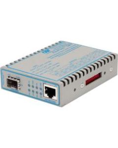 FlexPoint 10/100/1000 Gigabit Ethernet Fiber Media Converter RJ45 SFP - 1 x 10/100/1000BASE-T; 1 x 100/1000BASE-X; No Power Adapter; Lifetime Warranty