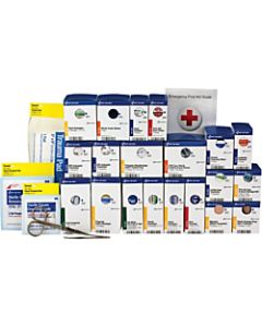 First Aid Only 202-Piece First Aid Cabinet Refill, 4 1/2inH x 13 5/16inW x 14 1/2inD, Blue