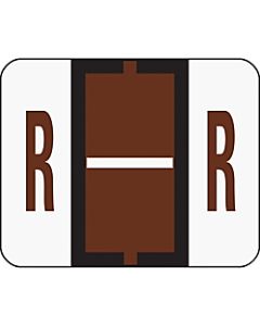 Smead BCCR Bar-Style Permanent Alphabetical Labels, R, Brown, Roll Of 500