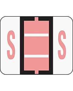 Smead BCCR Bar-Style Permanent Alphabetical Labels, S, Pink, Roll Of 500