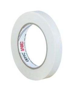 3M 2600 Masking Tape, 3in Core, 0.75in x 180ft, White, Case Of 12
