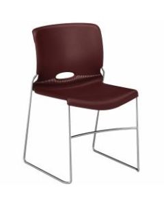 HON Olson Stacker Chairs, 17 1/2inH x 17 1/4inW x 18 1/4inD, Mulberry, Set Of 4