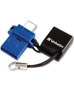 32GB Store "n Go Dual USB 3.0 Flash Drive for USB-C Devices - Blue - 32GB - Blue