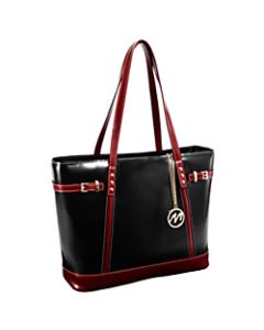 McKleinUSA Serafina Tote, 15inH x 12 1/2inW x 6inD, Black/Red