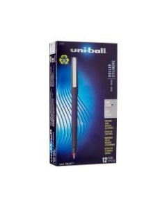 uni-ball Rollerball Pens, Fine Point, 0.7 mm, 80% Recycled, Black Barrel, Red Ink, Pack Of 12 Pens
