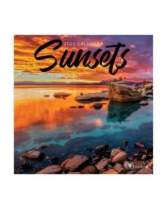 TF Publishing Scenic Monthly Mini Wall Calendar, 7in x 7in, Sunsets, January To December 2022