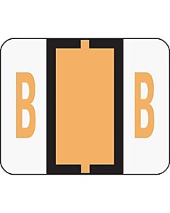 Smead BCCR Bar-Style Permanent Alphabetical Labels, B, Light Orange, Roll Of 500