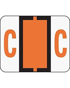 Smead BCCR Bar-Style Permanent Alphabetical Labels, C, Dark Orange, Roll Of 500