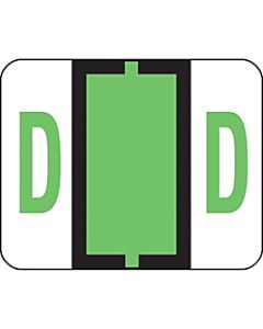 Smead BCCR Bar-Style Permanent Alphabetical Labels, D, Light Green, Roll Of 500