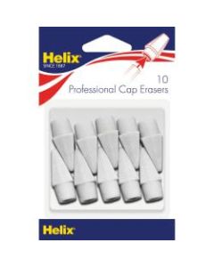 Helix Professional Hi-polymer Pencil Cap Eraser - White - 3.5in Width x 0.6in Height x - 5.4in Length - 10 / Pack - Latex-free, PVC-free
