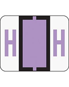Smead BCCR Bar-Style Permanent Alphabetical Labels, H, Lavender, Roll Of 500