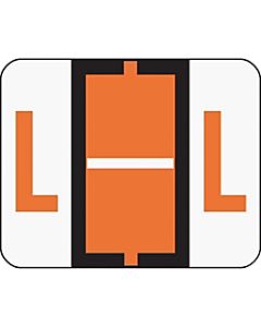 Smead BCCR Bar-Style Permanent Alphabetical Labels, L, Dark Orange, Roll Of 500