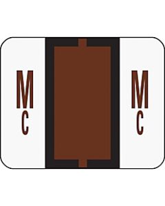 Smead BCCR Bar-Style Permanent Alphabetical Labels, Mc, Brown, Roll Of 500