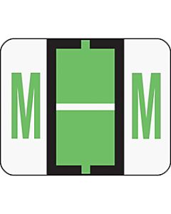 Smead BCCR Bar-Style Permanent Alphabetical Labels, M, Light Green, Roll Of 500