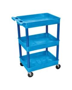 Luxor 3-Shelf Tub Cart, 36 1/2inH x 24inW x 18inD, Blue