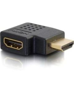C2G Right Angled HDMI Adapter - Right Exit - 1 x HDMI Female Digital Audio/Video - 1 x HDMI Male Digital Audio/Video - Gold Connector - Black