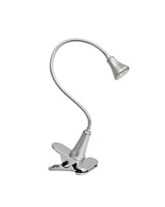 Simple Designs Gooseneck Clip Light Desk Lamp, Adjustable, 21-7/8inH, Silver