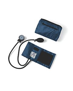 Medline Compli-Mates Handheld Aneroid Sphygmomanometer, Adult, Navy Blue