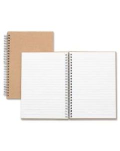 Nature Saver Hardcover Twin Wire Notebooks - 80 Sheets - Wire Bound - 0.25in Ruled - Ruled - 22 lb Basis Weight - 8 1/4in x 5 7/8in - Brown Cover - Kraft Cover - Hard Cover, Heavyweight, Micro Perforated - Recycled - 1Each