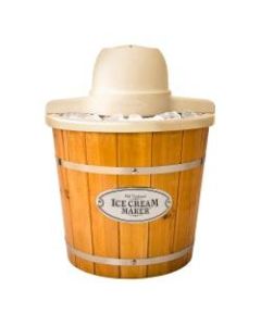 Nostalgia Electrics WICM4L Electric Wood Bucket Ice Cream Maker, Brown