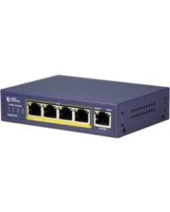 Amer 5 Gigabit Desktop Switch with 4 x PoE 802.3at Plus 1 x GIG Uplink - 5 Ports - Gigabit Ethernet - 10/100/1000Base-T - 2 Layer Supported - AC Adapter - Twisted Pair - Desktop, Wall Mountable, Under Table - 3 Year Limited Warranty