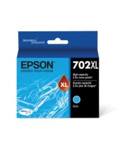 Epson 702XL DuraBrite Ultra High-Yield Cyan Ink Cartridge, T702XL220-S