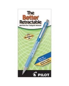 Pilot Better Retractable Ballpoint Pens, Medium Point, 1.0 mm, Translucent Blue Barrel, Blue Ink, Pack Of 12