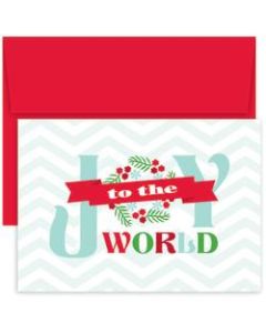 Great Papers! Holiday Greeting Cards With Envelopes, 7 7/8in x 5 5/8in, Joy To The World, Pack Of 18