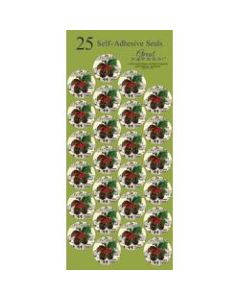 Great Papers! Holiday Seals, 1in, Brown/Green/Red, Pinecone Garland, Pack Of 50