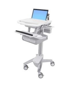 Ergotron StyleView Laptop Cart, 2 Drawers (2x1) - 2 Drawer - 20 lb Capacity - 4 Casters - Plastic, Aluminum, Zinc Plated Steel - Aluminum