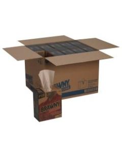Brawny Professional by GP PRO P100 Disposable Cleaning Towels, 1/4 Fold, Brown, 148 Towels Per Box