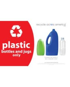 Recycle Across America Plastics Standardized Recycling Label, PLAS-5585, 5 1/2in x 8 1/2in, Red
