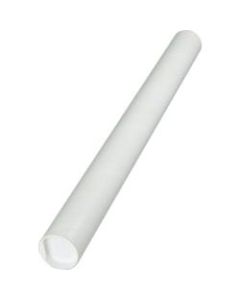 Quality Park White Kraft Fiberboard Mailing Tubes - 18in Length - 2in Diameter - Removable End Caps - Fiberboard, Kraft - 25 / Carton - White