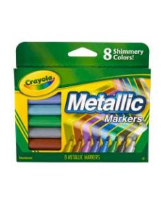 Crayola Metallic Markers, Bullet Point, Assorted Colors, Pack Of 8
