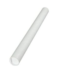 Quality Park White Kraft Fiberboard Mailing Tubes - 2in Width x 24in Length - Removable End Caps - Fiberboard, Kraft - 25 / Carton - White