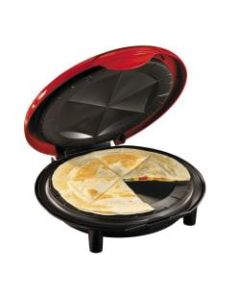 Nostalgia Electrics EQM200 Quesadilla Maker, Red/Black