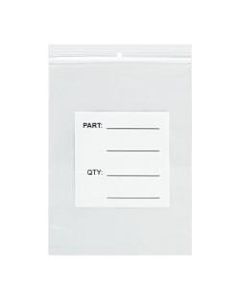 Office Depot Brand Parts Bags With Hang Holes, 8in x 10in, Clear/White, Case Of 1,000