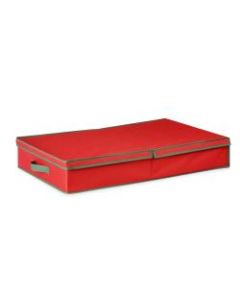 Honey-can-do SFT-01597 Adjustable Ornament Storage Organizer, Red / Pine Green - External Dimensions: 17.5in Width x 30in Depth x 5in Height - 40 x Light Bulb, 8 x Wrapping Paper - Stackable - Polyester - Red - For Gift Wrap, Light Bulb, Bow, Tag