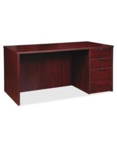 Lorell Prominence 2.0 Right Pedestal Desk, 72inW x 36inD, Mahogany