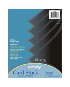 Pacon Printable Multipurpose Card Stock, Letter Size, 65 Lb, Black, Pack Of 100 Sheets