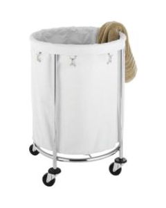 Whitmor Laundry Cart - Steel, Polyester - Chrome